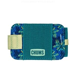 CHUMS Teal Blue Tropical-Print Bandit Bi-Fold Wallet